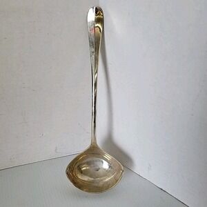 QUEEN ANNE Punch Ladle - Vintage 1930s Silver Plate Solid Piece Double Spout 13"